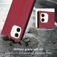 thumbnail image 5 of Dteck Case for iPhone 12 mini, Business Style PU Leather Wallet Folio Case Magnetic Closure Kickstand Full Protection Case Compatible with iPhone 12 mini,Red, 5 of 6