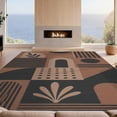 thumbnail image 2 of Design&I 8'x10' Washable Area Rug Black Terracotta Geometric Art Modern Abstract with Bold Shapes for Living Room, Family Extra Large Skid-Resistant Low Profile, 2 of 7