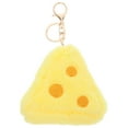 thumbnail image 1 of Llavero de queso de peluche adorable para mochilas, llavero con dije suave y esponjoso, colgante divertido de queso de peluche, llavero decorativo suave y esponjoso, 1 of 7