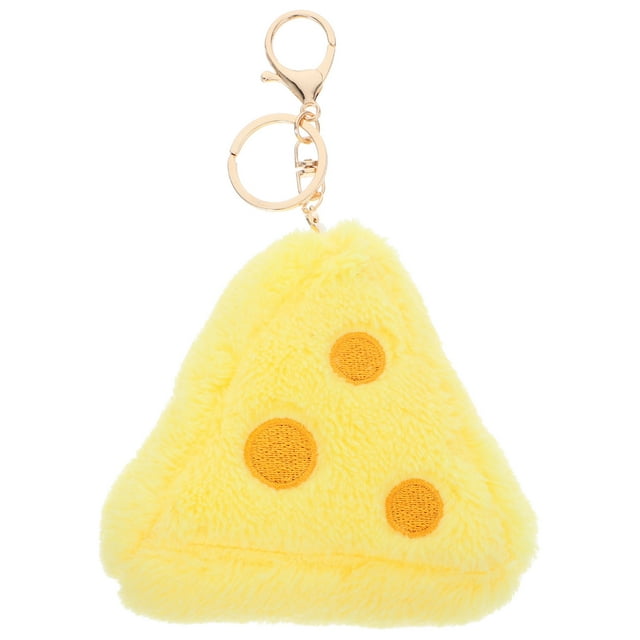 Llavero de queso de peluche adorable para mochilas, llavero con dije suave y esponjoso, colgante divertido de queso de peluche, llavero decorativo suave y esponjoso
