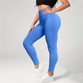 thumbnail image 5 of COMVALUE Lifting Leggings for Women 2026 Gym Seamless Workout Leggings Mid Low Waist Tummy Control Yoga Pants (Blue, L), 5 of 8