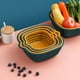 thumbnail image 3 of Paquete de 6 coladores, cesta coladora de plástico de doble capa con asas, apilable, ahorra espacio, cesta de almacenamiento para lavar, drenar, pasta, frutas, verduras, arroz, verde y amarillo, 3 of 5
