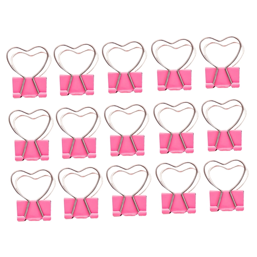 Worgeous  30 Pcs Heart-shaped Small Paper Clip Pink Love Hollow Out Clips