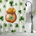 thumbnail image 2 of St. Patrick's Day Small Stall Shower Curtain, Waterproof Shower Curtains for Bathroom, Spring Gold Coin Botanical Clovers Leaves Washable Fabric Bath Curtain for Bathtub with Hooks 36x72 Inches, 2 of 9