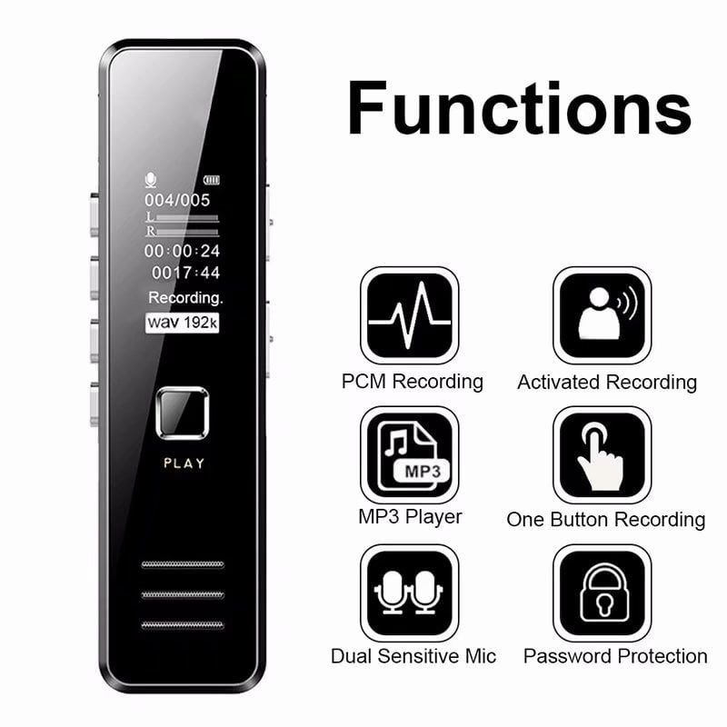 MP3 Player Listening Device Voice Spy Audio Recorders Activated  4/8/16/32 GB 