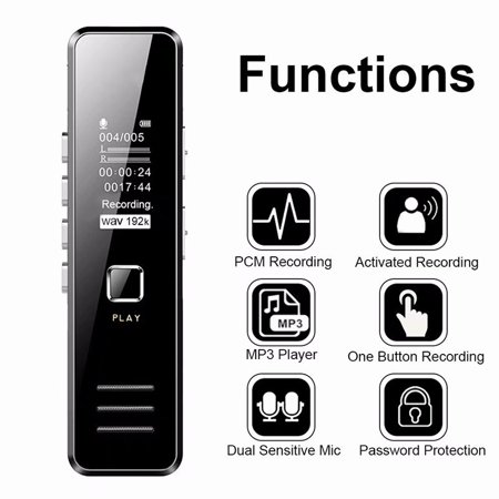 Mini Portable Digital Voice Activated Recorder for Lectures And Meetings Noise Reduction Clear Audio Sound Recorder MP3 (Best Sound Recorder For Android)