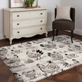 thumbnail image 4 of Rectangle Area Rugs 3 x 5 Ft, Vintage Rooster Farmhouse Non-Slip Residential Carpet, Grey Wooden Farm Animals Striped Indoor Crawling Mats Runner Rugs for Living Room/Dining Room/Bedroom, 4 of 9