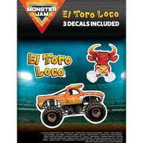 Monster Jam El Toro Loco Decals - Set of 3 Monster Truck Orange El Toro Loco Bull Vinyl Stickers for Car, Water Bottle, Laptop, Luggage, Toy Truck