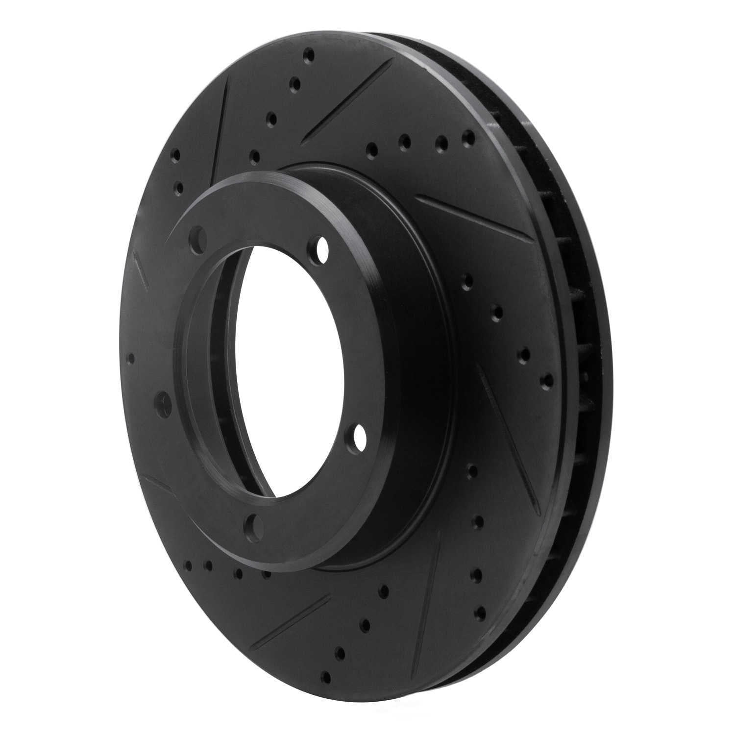 Dynamic Friction Company 633-76112L DFC Brake Rotor - Drilled And Slotted - Black