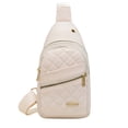 thumbnail image 4 of Xfvqtps Women Chest Bag with Earphone Hole Zipper Fashion Travel Outdoor Sports Crossbody Bags White, 4 of 4