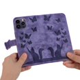thumbnail image 6 of Decase Phone Shell for Apple iPhone 15,Butterfly Cat Embossed Pattern Folio PU Leather Card Slots Holder Wallet Cover Case With Magnetic Clasp,for  iPhone 15 - Purple, 6 of 7