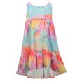 thumbnail image 1 of Bonnie Jean Robe - Tie Dye Salut Robe de Soleil Basse pour le Printemps Été pour les Petites et Grandes Filles, Multicolore, 2T, 1 of 2