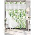 thumbnail image 2 of No Hook Shower Curtain with Snap-in Liner, Spring Leaves Waterproof Fabric Bathroom Curtains, Pastoral Garden Botanical Watercolor Bath Curtains & Mesh Top Window 66"x72", 2 of 9