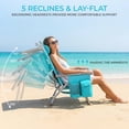 thumbnail image 4 of LAZY BUDDY Low Beach Chair, Portable Backpack Beach Chairs with Cooler Pouch, Outdoor Folding Camping Chair with Headrest, Armrests and Storage Bag, 4 of 8
