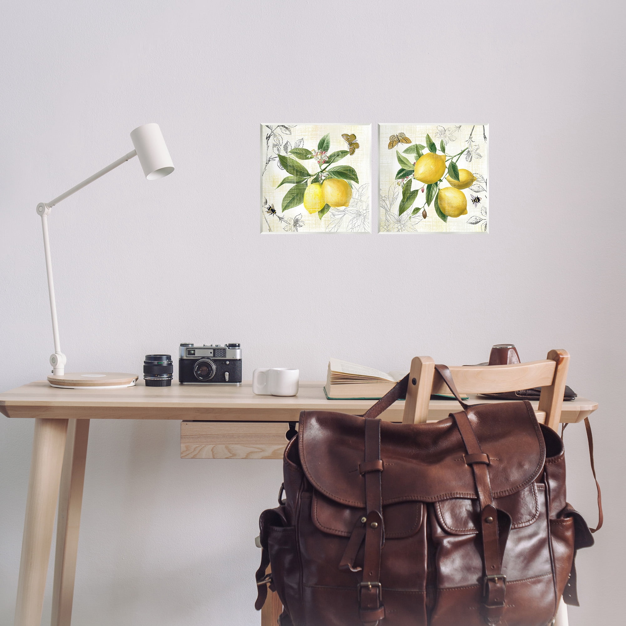Stupell Industries Distressed Country Lemons Food & Beverage Painting Unframed Art Print Wall Art, 12 x 12, Set of 2