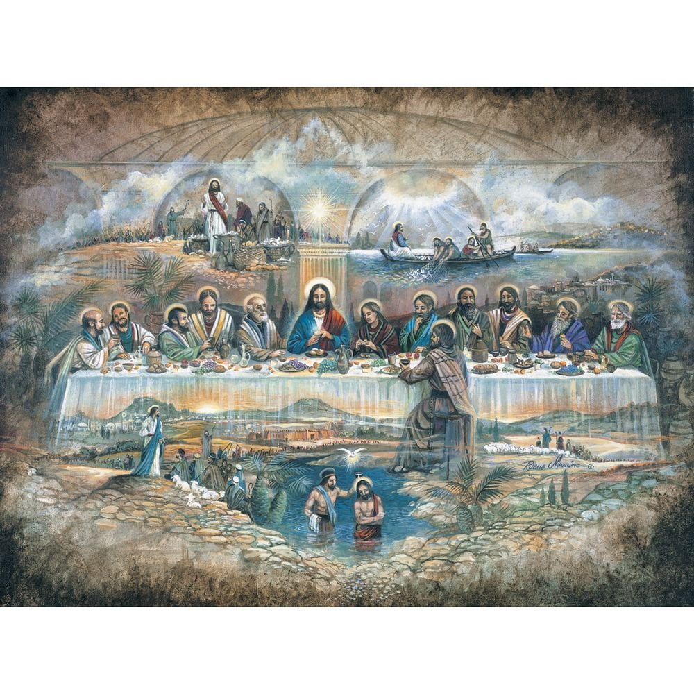 Bits and Pieces Jigsaw Puzzles Bible Nativity 1000 Piece Set of Three 20" x 27"