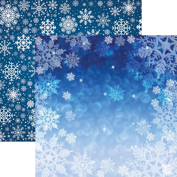 “Snowflake Ridge Double-Sided Cardstock 12"“X12""-Snow Day” - Walmart