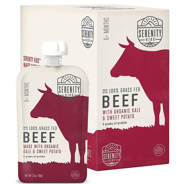 Serenity Kids Baby Food, Grass Fed Beef with Organic Kale