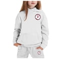 thumbnail image 2 of TSADFHJI Fall Outfits Girls Summer Dresses Size 7-8 Reindeer Girls' Hoodie Set Children's Two Piece Set Medium and Small Children's Solid Color Long Sleeved Hoodie and Sweatpants 4-5 Years White, 2 of 5