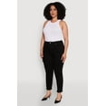 thumbnail image 3 of Women's Plus Size WAX Patch Distressed High Waist Slim Straight Jeans, 3 of 5