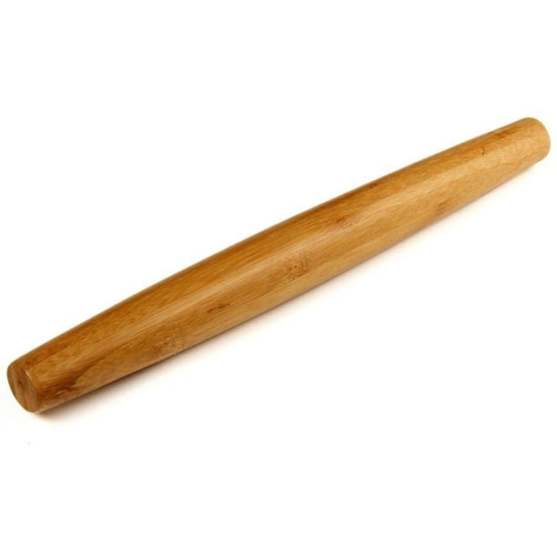 Nvzi Rodillo clásico francés de madera de bambú para amasar masa de pizza, tartas y galletas, 13 pulgadas