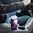 thumbnail image 4 of Yayeee 30oz Stainless Steel Tumbler with Straw and Handle Double-Wall Insulated Travel Water Bottle, Pink Road, 4 of 8