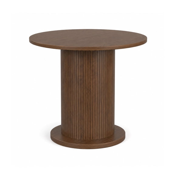 31.5 inch Round Dining Table for 2, Modern Farmhouse Kitchen Table | Small Circle Dining Tables with Wood Strip Base for Kitchen Living Room