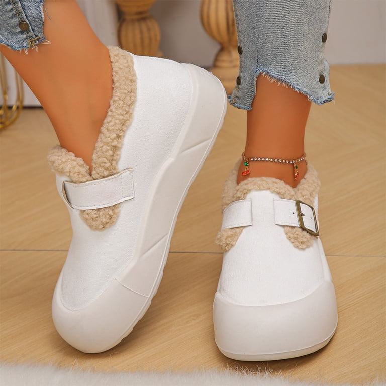 women's winter white dress shoes FRSASU Womens Boots Warm Snow Boots Ankle Thick Plush Cotton Comfortable Women's Shoes outdoor cotton shoes They are made of flag_Just Released Momyknows Elegant Khaki Backless Shoe Size:Size 9 Regular Male - Size 11 Regular Female