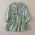 thumbnail image 2 of Womens Tops 3/4 Sleeve Button Loose Casual Blouse Summer Tops for Women, 2 of 9