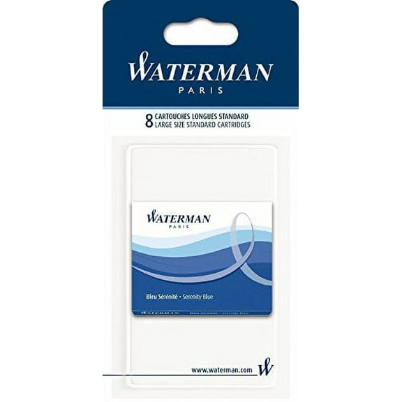 2 PACK - 16 Refills /WATERMAN Ink Refill Cartridges for Fountain Pens, Blue, 8-Pack (S0713021 )