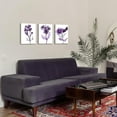 thumbnail image 3 of Hieng 3 Piece Purple Flower Canvas Wall Art Abstract Transparent Floral with Butterfly Painting Picture Prints Modern Lavender and White Bathroom Decor Unframed, 3 of 6