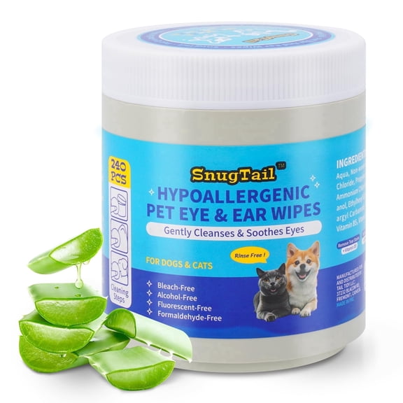 Pet Eye Wipes for Dogs & Cats – 240 Pcs Unscented Tear Stain Remover Wipes,Gentle Cleaning for Eye Discharge, Crust & Debris,Safe for Face, Wrinkles & Grooming,Hypoallergenic Dog & Cat Eye Wipes