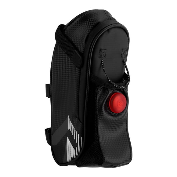 Sac de Selle de Vélo Sac de Bouteille d'Eau de Vélo Poche de Selle Poche de Feu Arrière de Vélo Imperméable IP44 avec Lumière LED