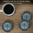 thumbnail image 3 of Thirstystone Apple Dragonfly Round Natural Sandstone Coaster 4-Pack, 3 of 6