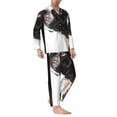 thumbnail image 2 of Naloa Black And White Boston Terrier Men’s Pajamas Set - Long Sleeve Button Down Sleep Shirt and Pajama Bottoms Sleepwear Set-XX-Large, 2 of 7