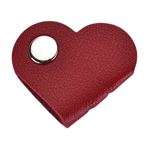 PU Leather Cord Organiser Heart Shaped Cable Tie Cable Wire Management Winder for Headphones Earphones Wire