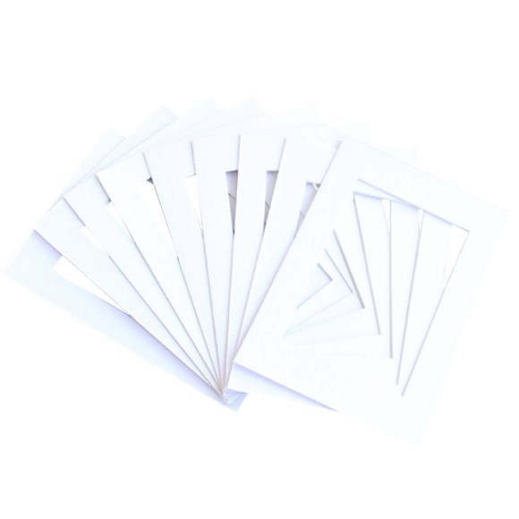 12PCS 14'' White Picture Mat White Photo Mat Matte with White Core Bevel Cut