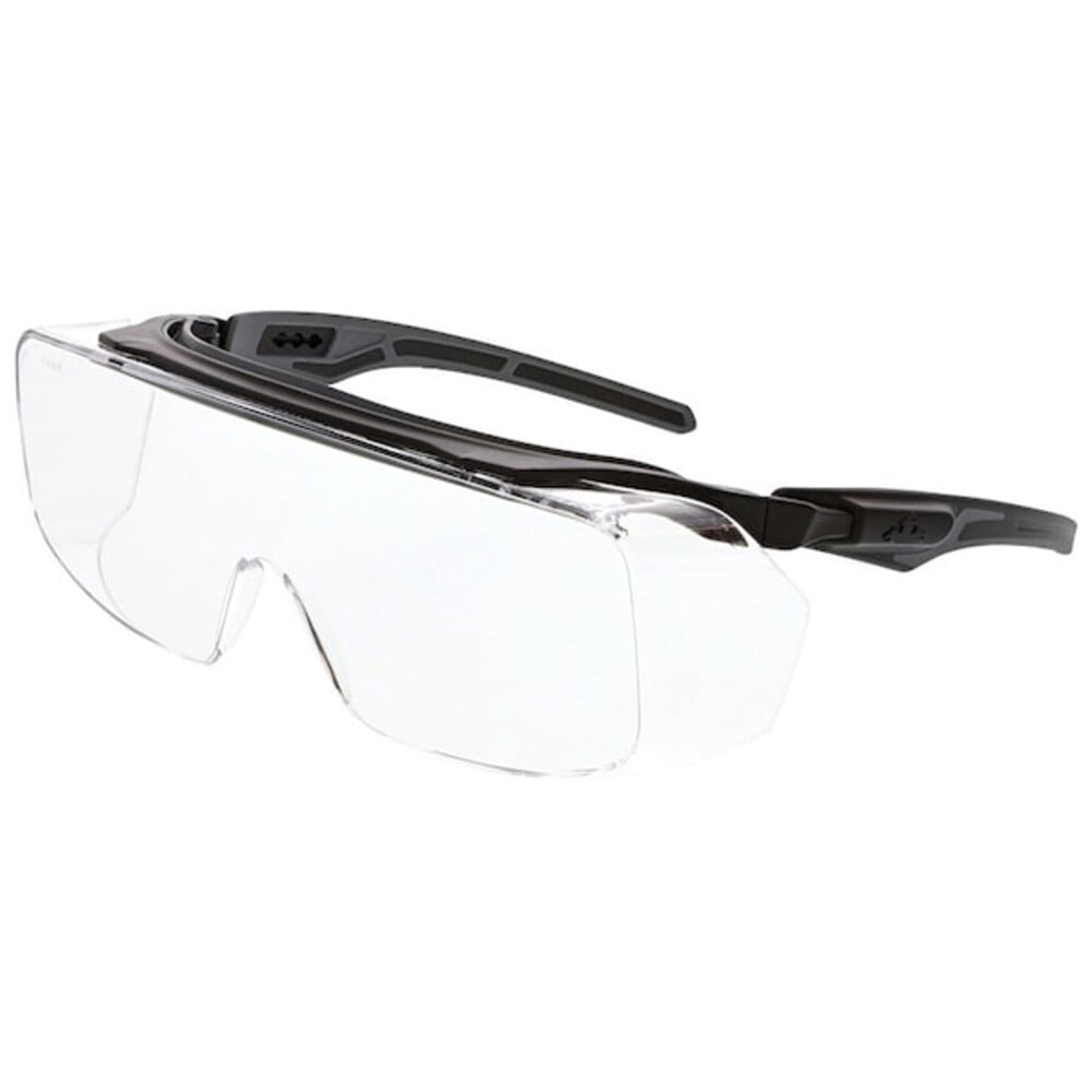 Klondike (OTG), Safety Glasses, Dual Coated MAX3/MAX6, Clear Lens, Black/Lime Frame, Half Frame