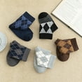 thumbnail image 5 of Men's Argyle Dress Socks Business Casual Patterned Cotton Crew Sock Lightweight Soft Comfort, Medium 7-10.5, 5 Pairs, 5 of 7