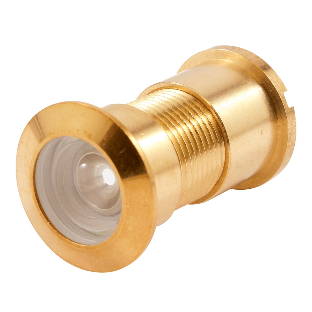 Door Viewer, 130Degree, Solid Brass, Big Eye, 1 in. Bore, Glass Lens