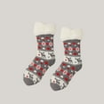 thumbnail image 2 of QLEICOM Socks for Women,Womens Socks,Women Holiday Socks with Festive Print Non-Slip Sole and Thermal Fleece Crew Socks Fashion for Indoor and Outdoor Winter Activities Gray, 2 of 4