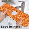 thumbnail image 6 of Logiee Orange Glitter Print Kitchen Sink Splash Guard Faucet Mat for Splash Guard Behind Faucet Drip Catcher for Kitchen,Bathroom,Sink Mat,Dish Drying Mat,Bathroom-15" X 5.5", 6 of 7