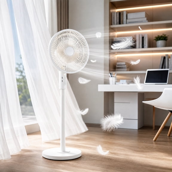 Bklubk Adjustable Height Standing Fan Quiet 3 Blade Circulator Floor Fan 3 Wind Control 90 Oscillating Fan For Bedroom Living Room Office Home