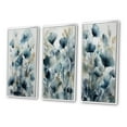 thumbnail image 3 of Designart "Leaf Foliage And Flowers Blue III" Floral Leaves Framed Wall Art Set Of 3 - Blue Leaves Frame Gallery Wall Set For Home Decor, 3 of 7