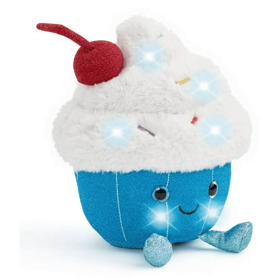 FAO Schwarz 11" Glow Brights Plush LED with Sound Cupcake Toy New With Tag