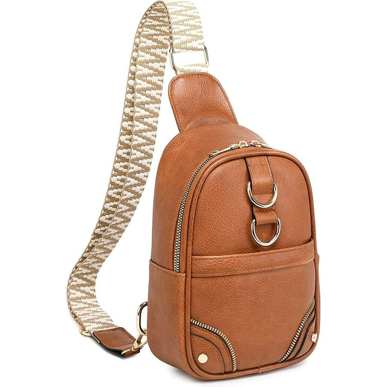 Small Women's Crossbody Chest Bag Leather Sling Bags For Women