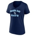 thumbnail image 2 of Women's Navy Tampa Bay Rays Heart and Soul V-Neck T-Shirt, 2 of 3