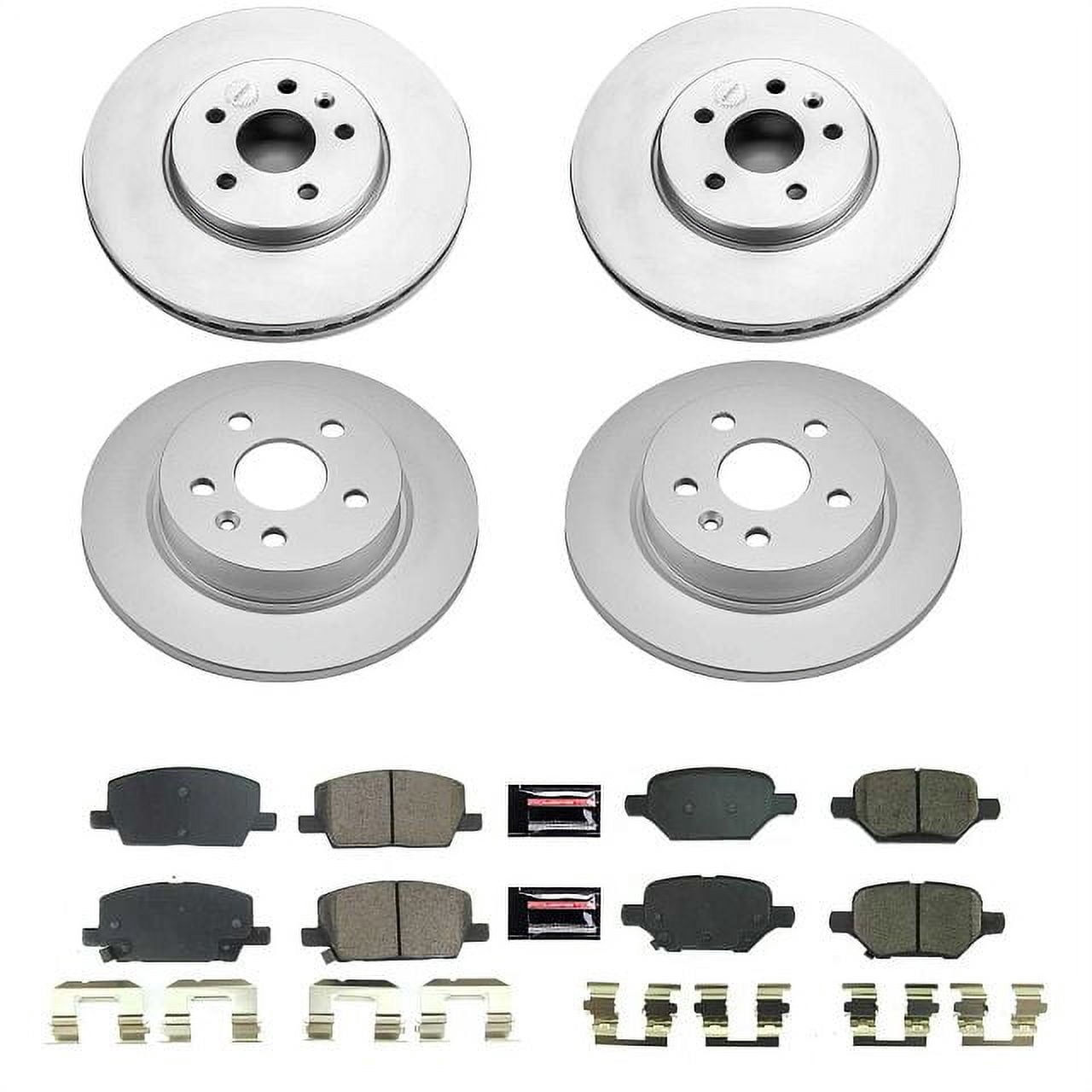 PowerStop Front and Rear Geomet Coated Brake Rotor and Pad Kit Fits: BUICK CHEVROLET Select Models CRK8505