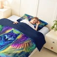 thumbnail image 4 of Erosebridal Colorful Winged Wolf Aurora Print Twin Comforter Sets, Mystical Wildlife Bedding Set for Men and Women, Navy Reversible 2pcs, 1 Comforter and 1 Pillowcase, 4 of 6
