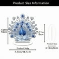 thumbnail image 3 of Neorosiri Elegant White and Blue Peacock Figurine Display for Living Room, Study & Office - Resin Decorative Piece with Intricately Crafted Feathers - Perfect Gift for Nature Lovers - 12.00 inch, 3 of 6
